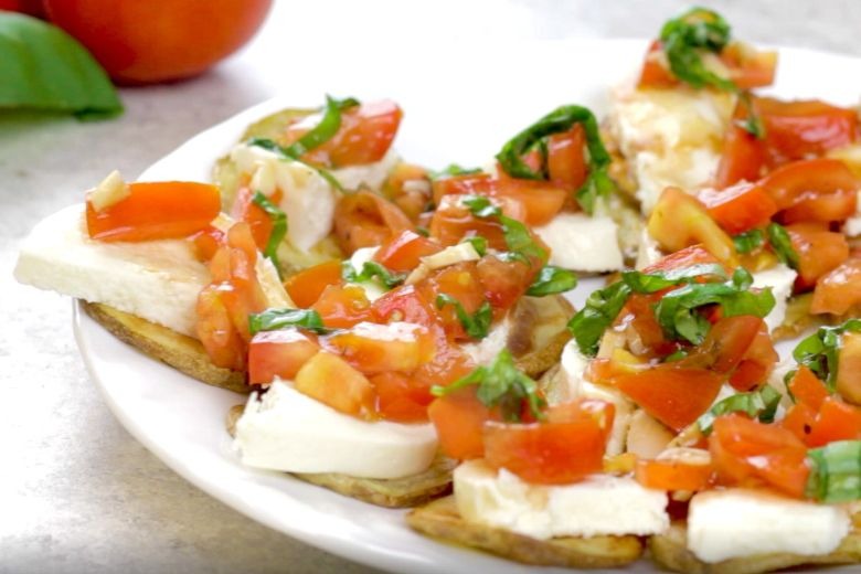 Potato Bruschetta on a plate