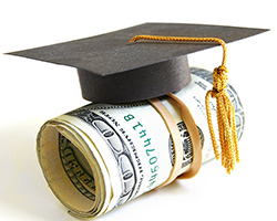 Money with graduation cap