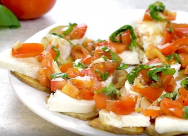 Potato Bruschetta on a plate