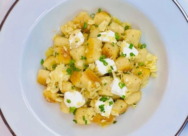 Sour cream and onion potato chip gnocchi