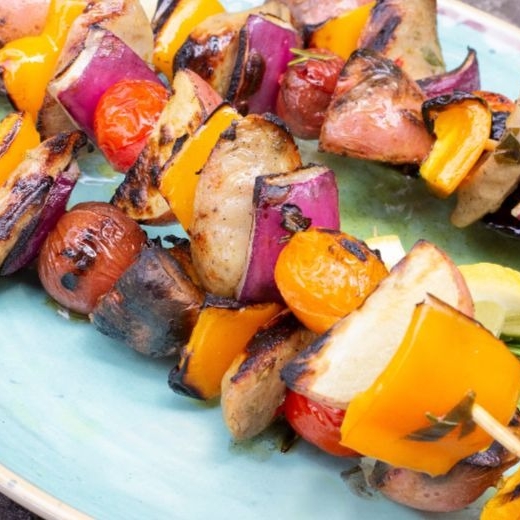 Michigan Potato Kabobs on plate