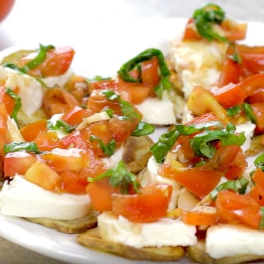 Potato Bruschetta on a plate