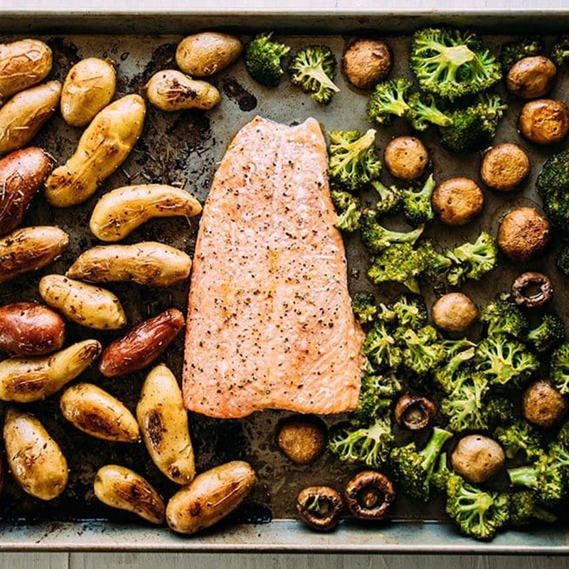 Sheet Pan Salmon and Potatoes 