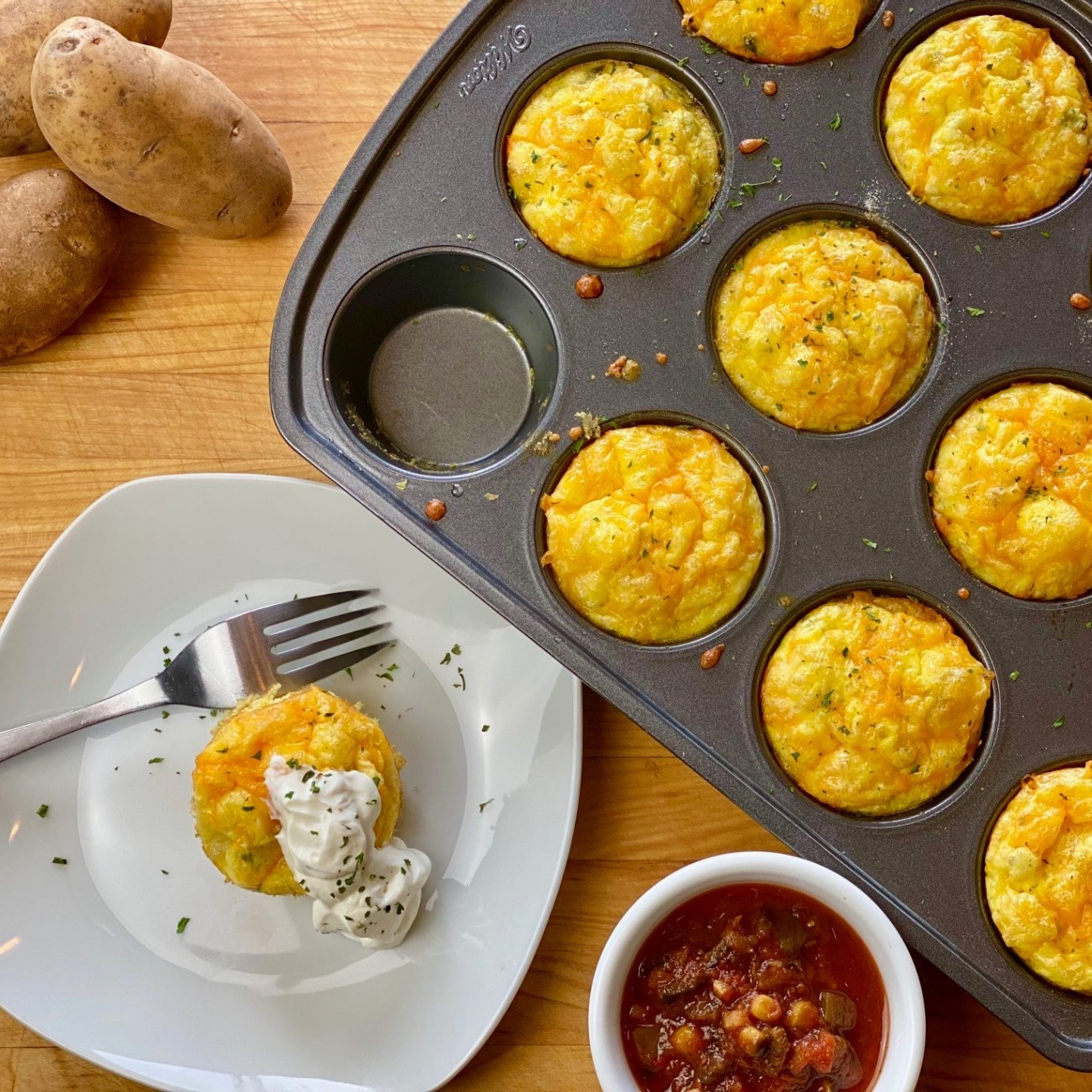 Southwest Ranch Potato Egg Cups