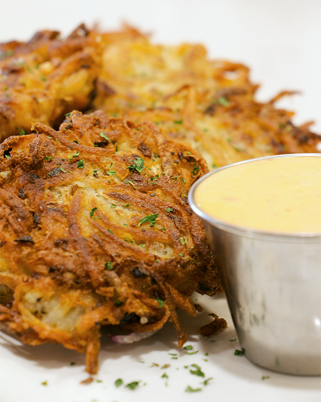 Vegan potato latkes 